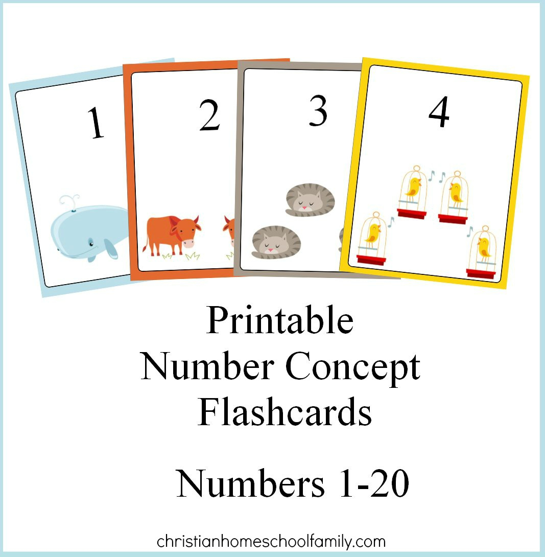 Free Printable Number Concept Flashcards - Christian Homeschool Family - Free Printable Number Cards