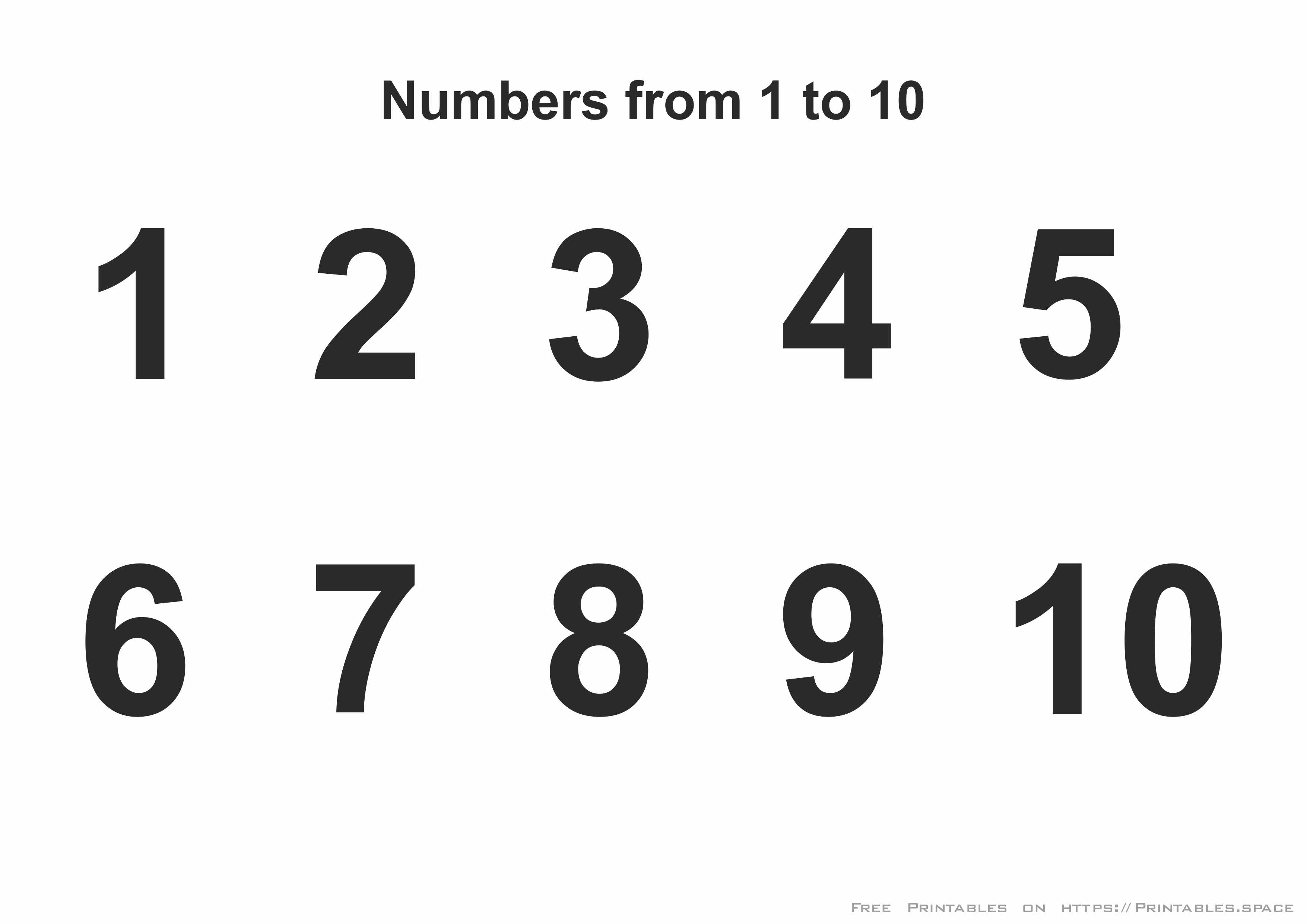 Free Printable Numbers 1-10 - Free Printables - Free Printable Numbers 1 10