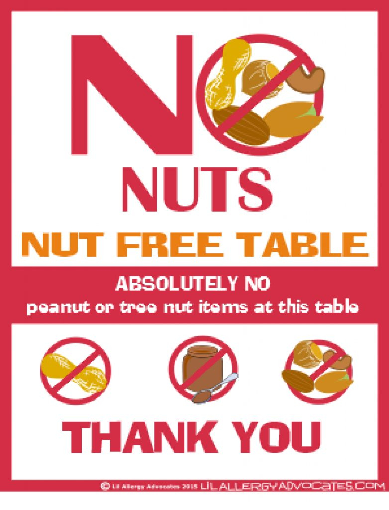 Free Printable Nut Free School Signs - Lil Allergy Advocates With - Printable Nut Free Signs