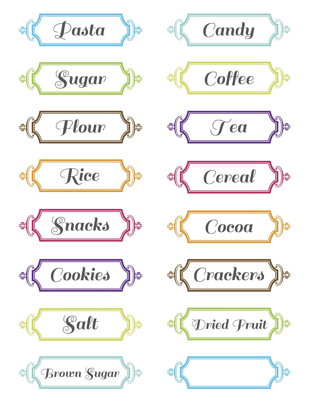 Free Printable Pantry Labels | Covers | Pinterest | Printable Labels - Free Printable Pantry Labels