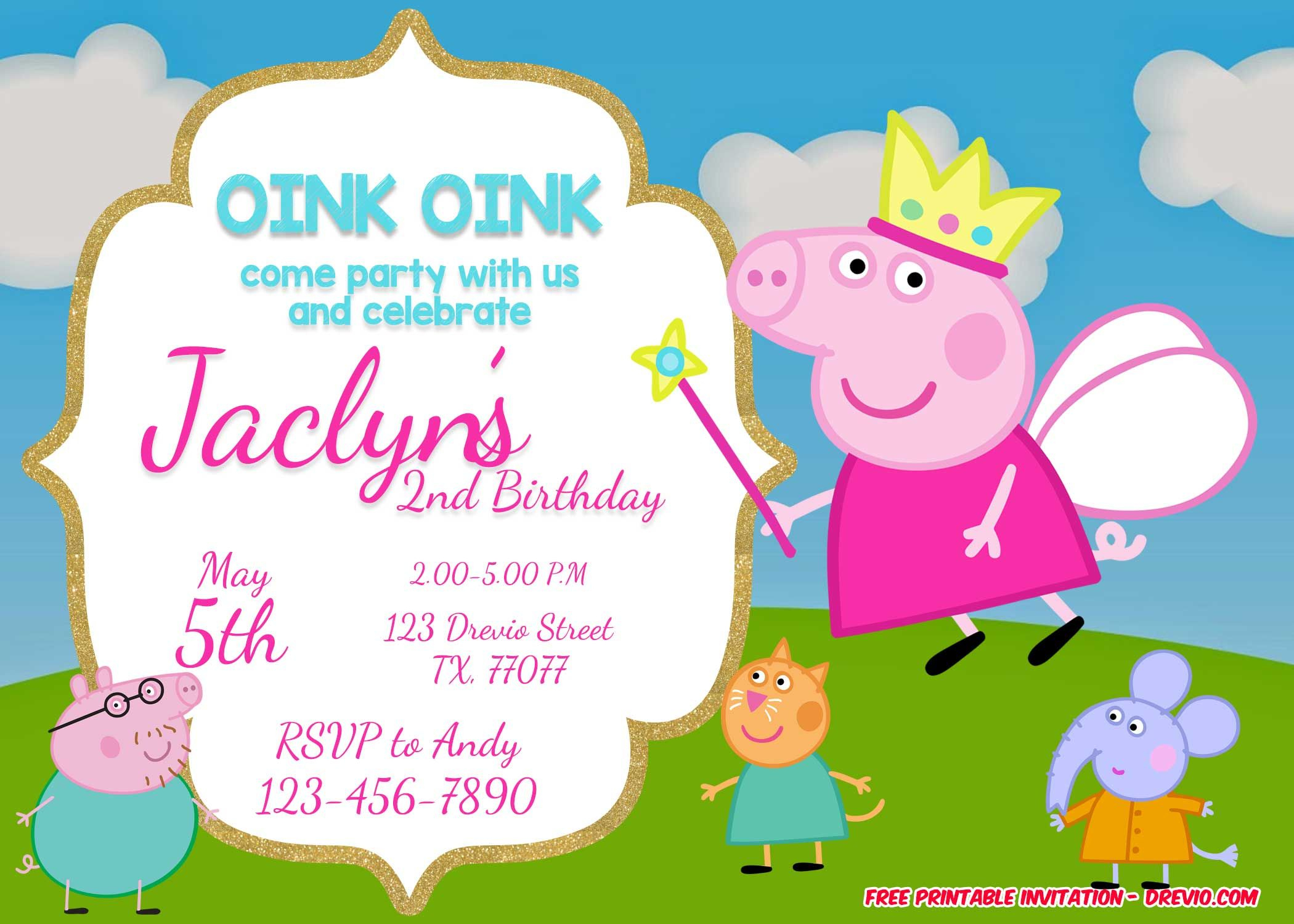 Free Printable Peppa Pig Invitation | Free Printable Birthday - Peppa Pig Character Free Printable Images