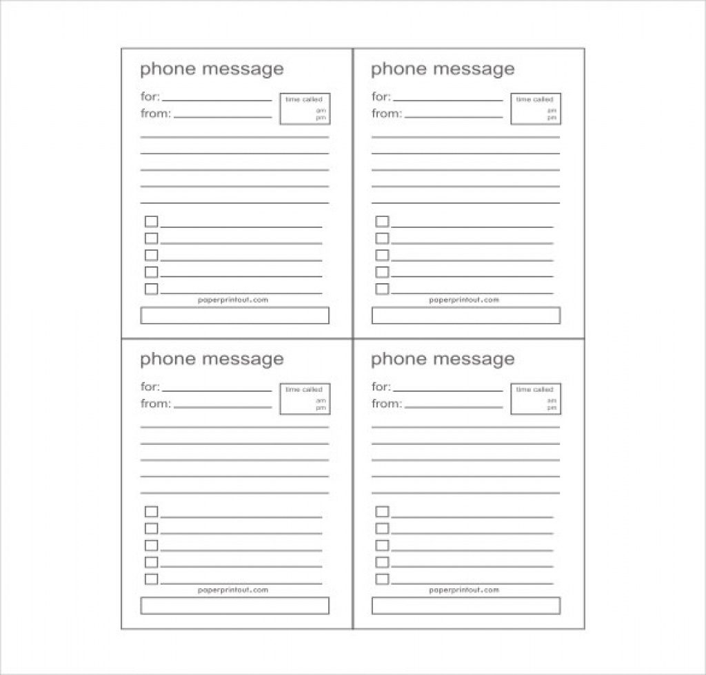 Free Printable Phone Message Template | Free Printable - Free Printable Phone Message Template