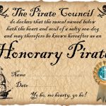 Free Printable Pirate Certificate: Honorary Pirate. Can Be   Free Printable Swimming Certificates For Kids