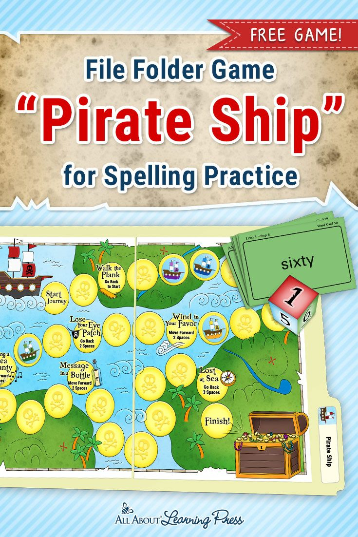 Free Printable Pirate-Themed File Folder Game To Practice Spelling - Free Printable File Folder Games