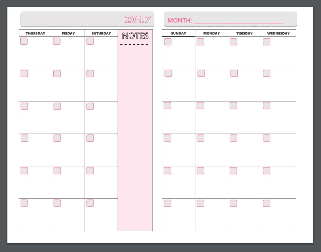Free Printable Planner Pages - The Make Your Own Zone - Free Printable Organizer 2017