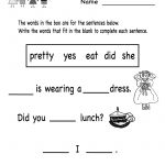 Free Printable Preshool Worksheets | Free Printable English   Free Printable Ela Worksheets