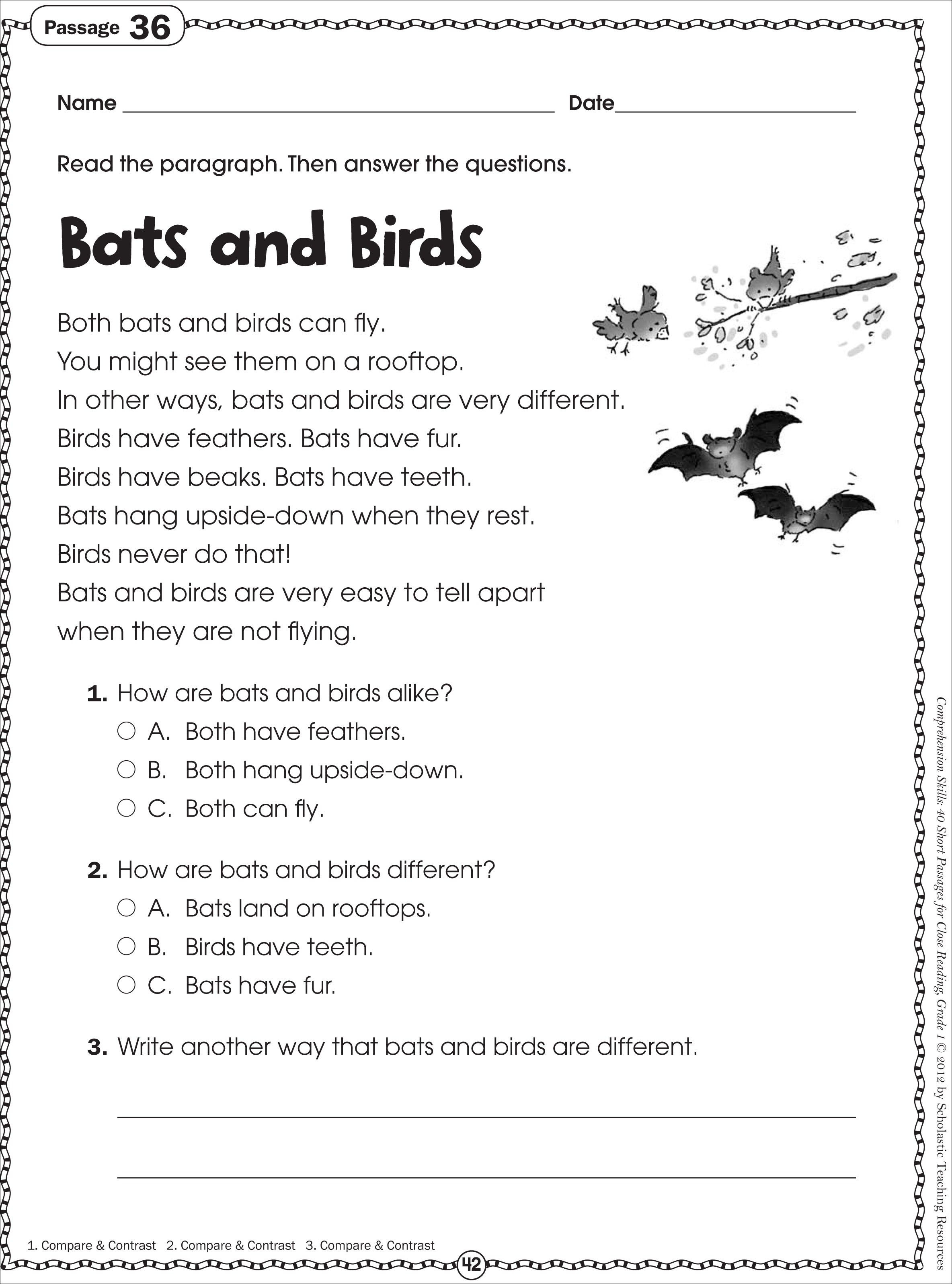 Free Printable Reading Comprehension Worksheets For Kindergarten - Free Printable Reading Activities For Kindergarten