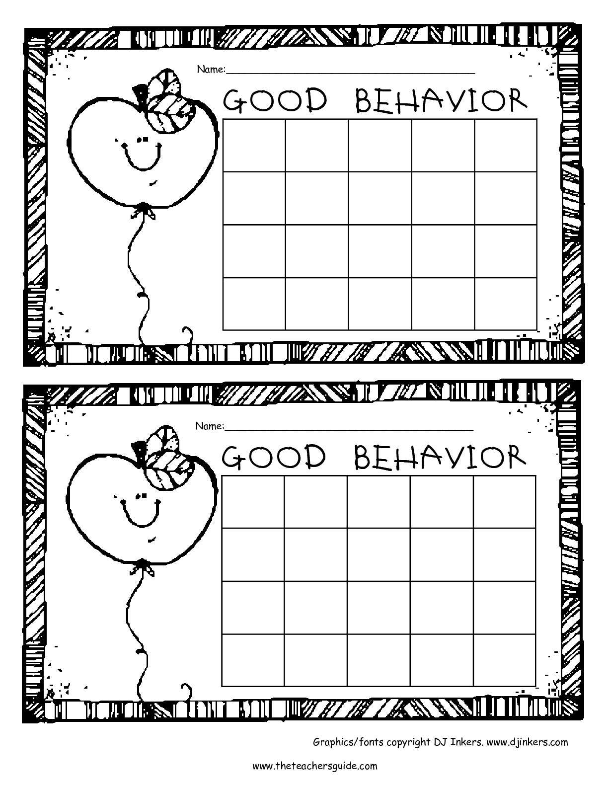 Free Printable Behavior Charts