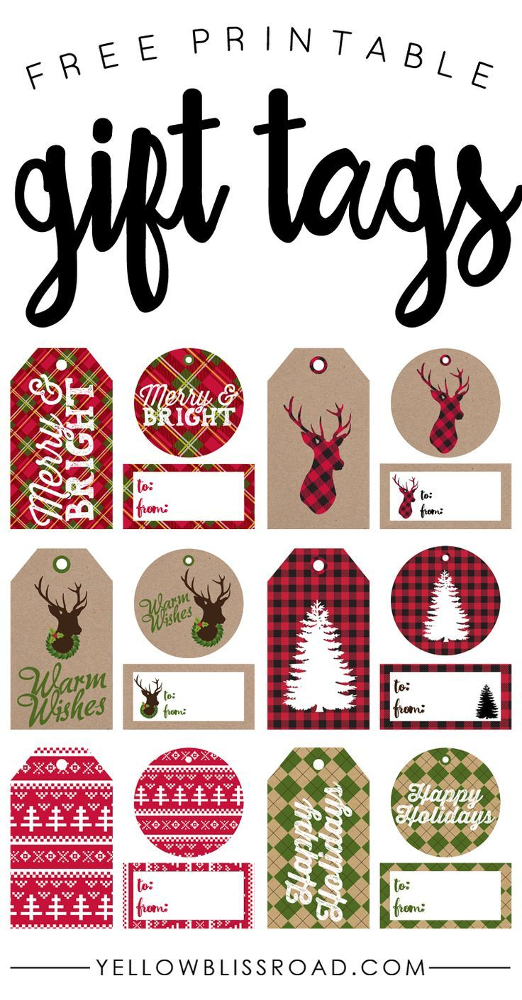 Free Printable Rustic And Plaid Gift Tags | Best Of Pinterest - Free Printable Christmas Tags