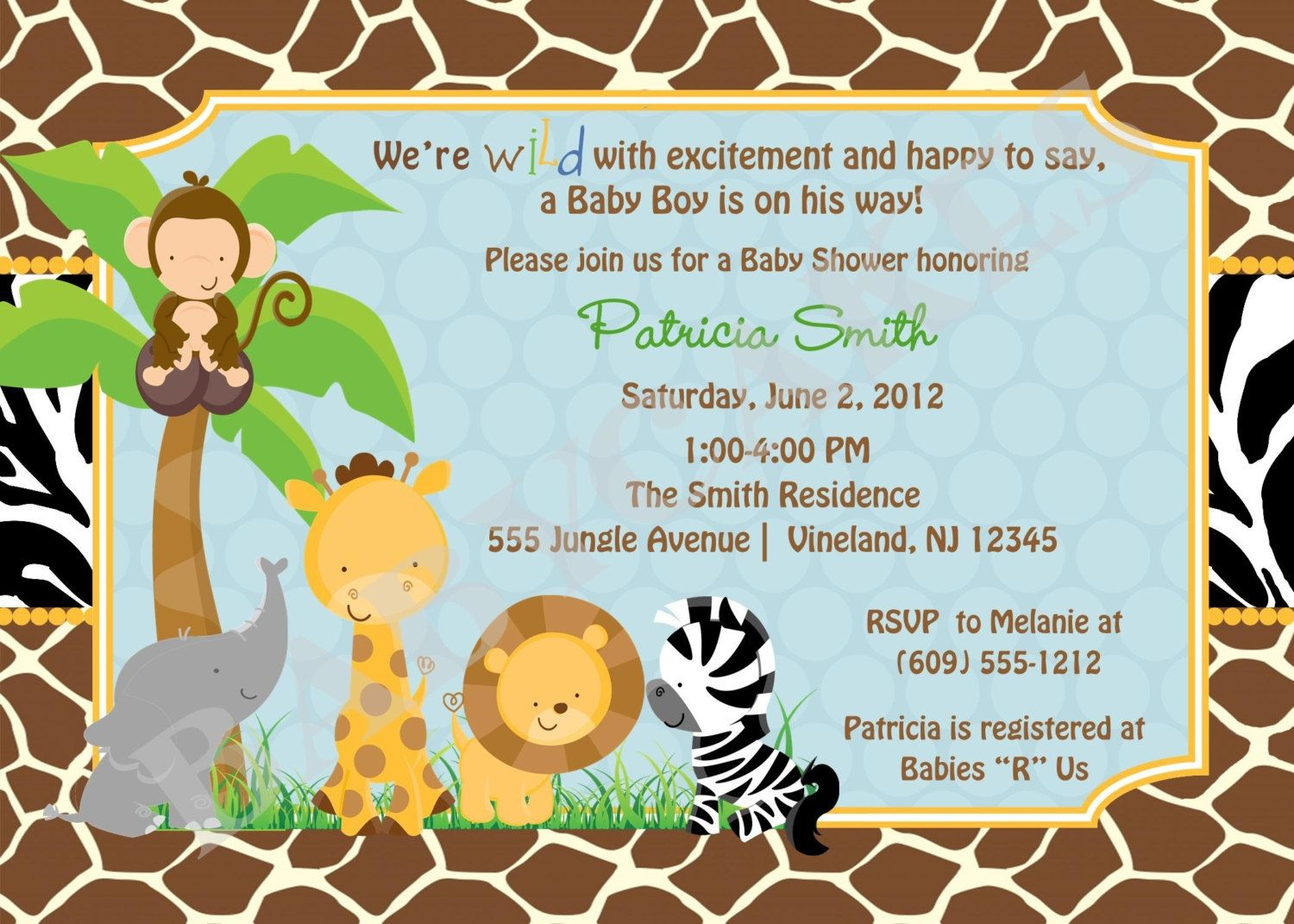 Free Printable Safari Baby Shower Invitations Safari Ba Shower - Jungle Theme Birthday Invitations Free Printable