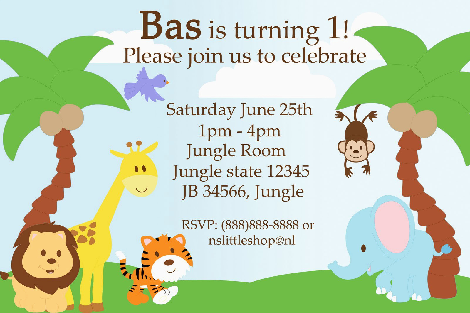 Free Printable Safari Birthday Invitations Jungle Theme Birthday - Jungle Theme Birthday Invitations Free Printable