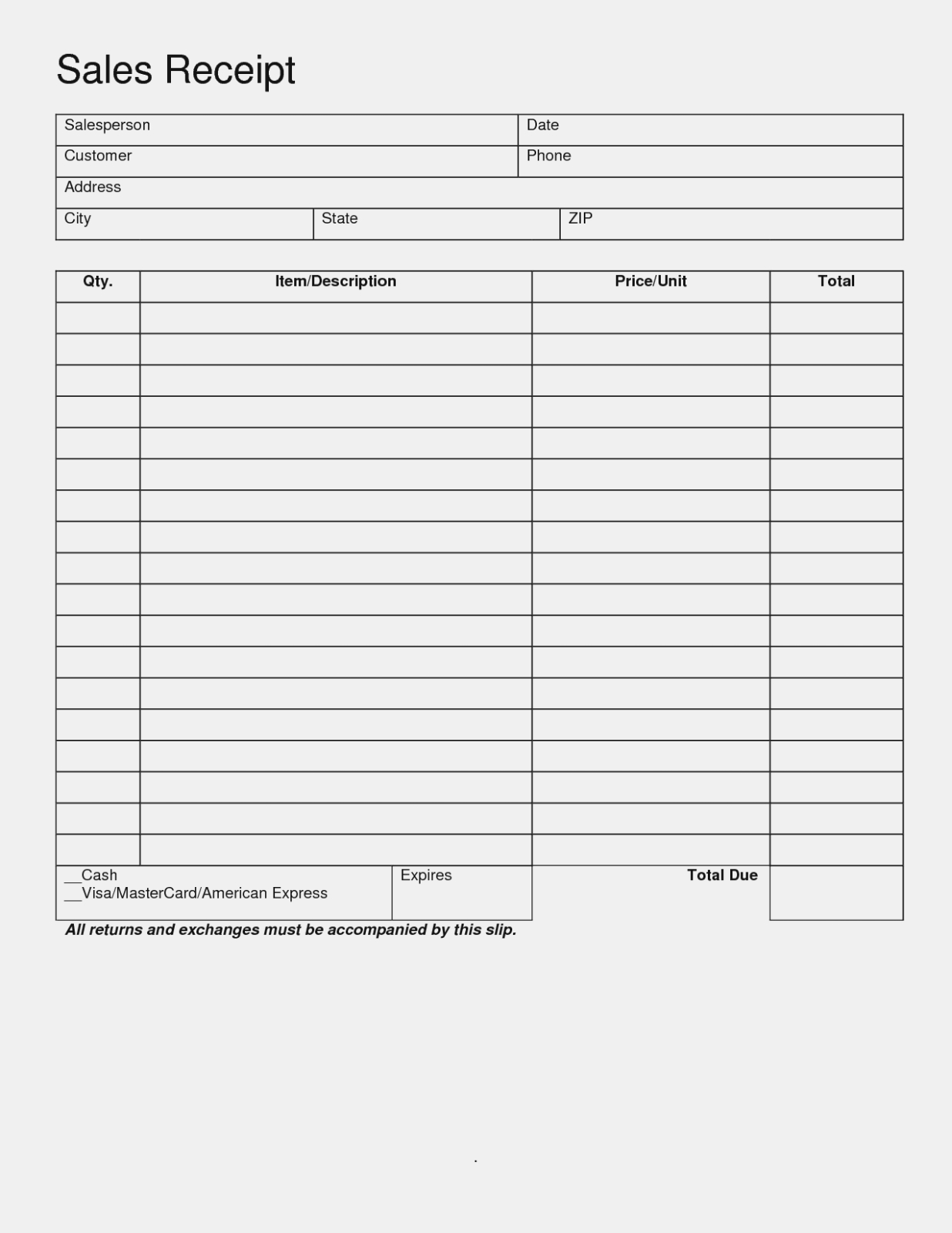 Free Printable Sales Receipt Template 14 – Down Town Ken More - Free Printable Sales Receipt Form