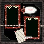 Free Printable Scrapbook Layouts | Black, Red And White Beauty   Free Printable Scrapbook Templates