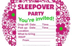 Free Printable Sleepover Party Invitations - Hundreds Of Slumber - Free Printable Event Invitations