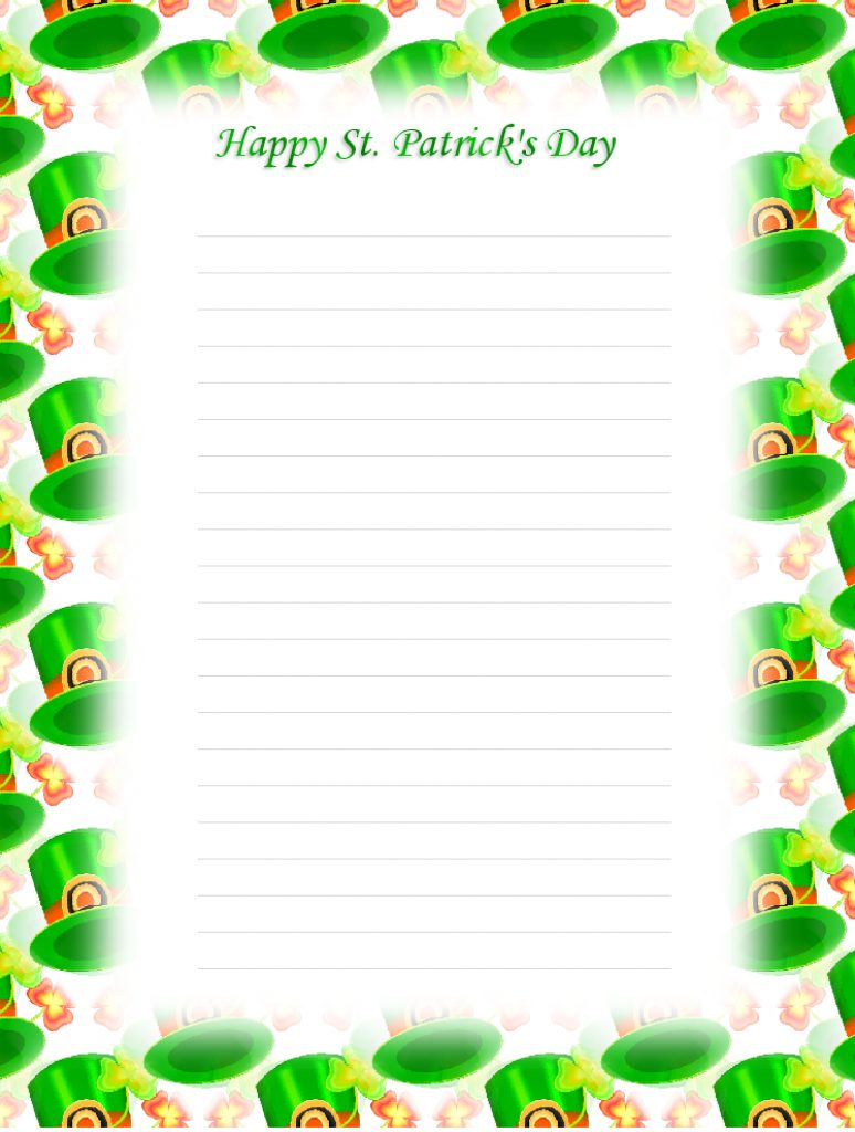 Free Printable St Patricks Day Stationery | Free Printable - Free Printable St Patricks Day Stationery