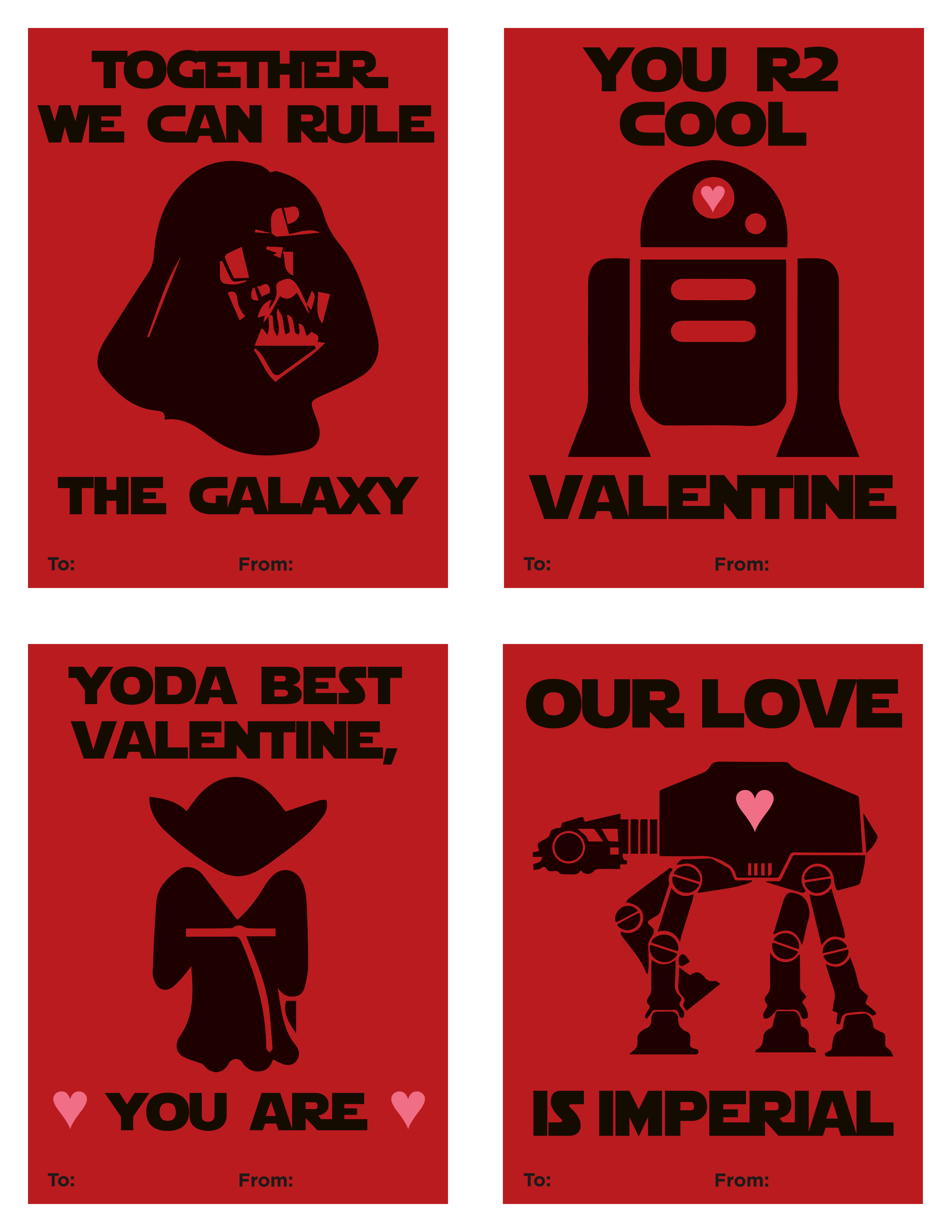 Free Printable Star Wars Valentines – Valentine&amp;#039;s Day 2016 - Star Wars Printable Cards Free