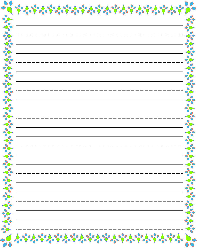 Free Printable Stationery For Kids, Free Lined Kids Writing Paper - Free Printable Handwriting Paper For First Grade
