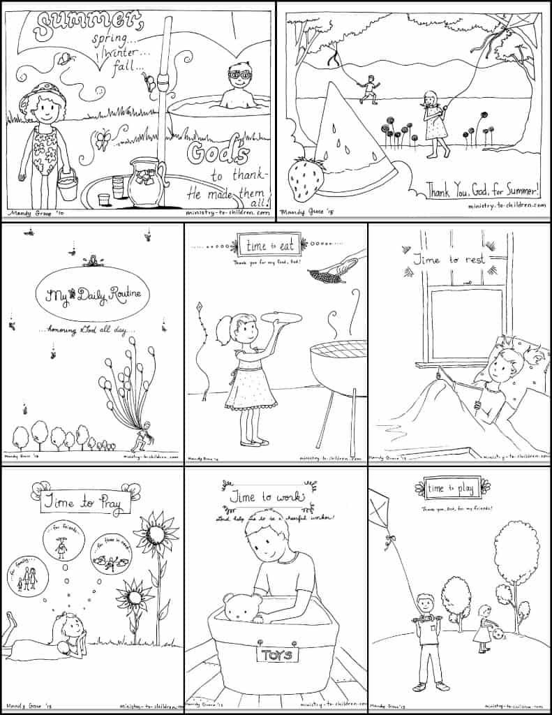 Free Printable Summer Coloring Pages For Kids -- 9 Sheet Pdf Book - Free Printable Summer Pictures
