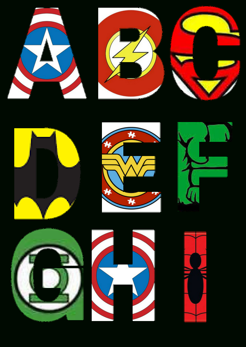 Free Printable Superhero Alphabet Letters | Little Trumpet | Talons - Free Printable Superhero Pictures