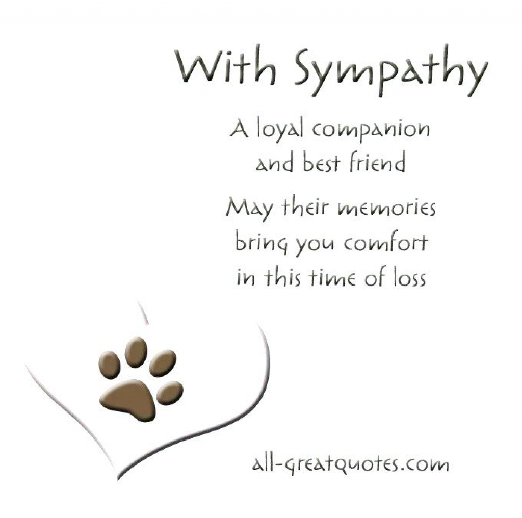 Free Printable Sympathy Cards – Davidbodner.co Within Free Printable - Free Printable Sympathy Cards For Loss Of Dog