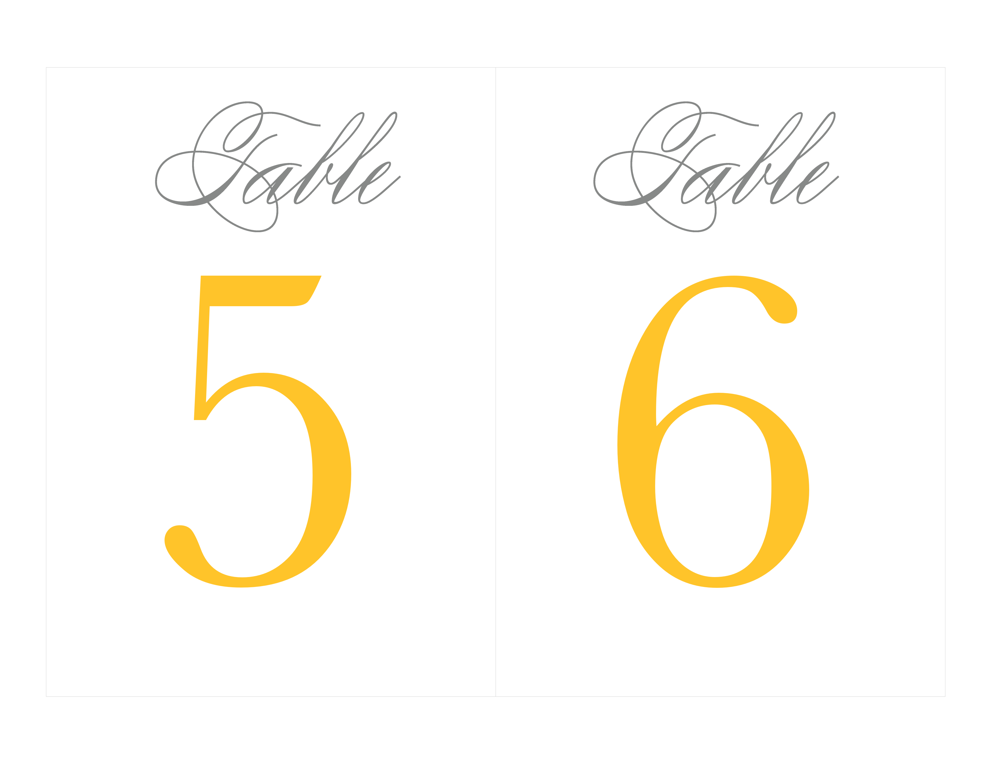 Free Printable Table Numbers | Wedding Ideas - Grey &amp;amp; Yellow - Free Printable Table Numbers 1 20