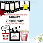 Free Printable Th Birthday Party Invitations Lovely Free Movie Night   Movie Night Birthday Invitations Free Printable