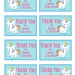 Free Printable Unicorn Party Gift Tag | Birthday Ideas   Thank You For Coming Free Printable Tags