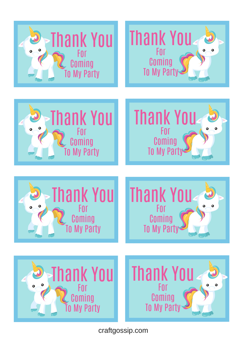 Free Printable Unicorn Party Gift Tag | Labels En Etiketten - Party Favor Tags Free Printable