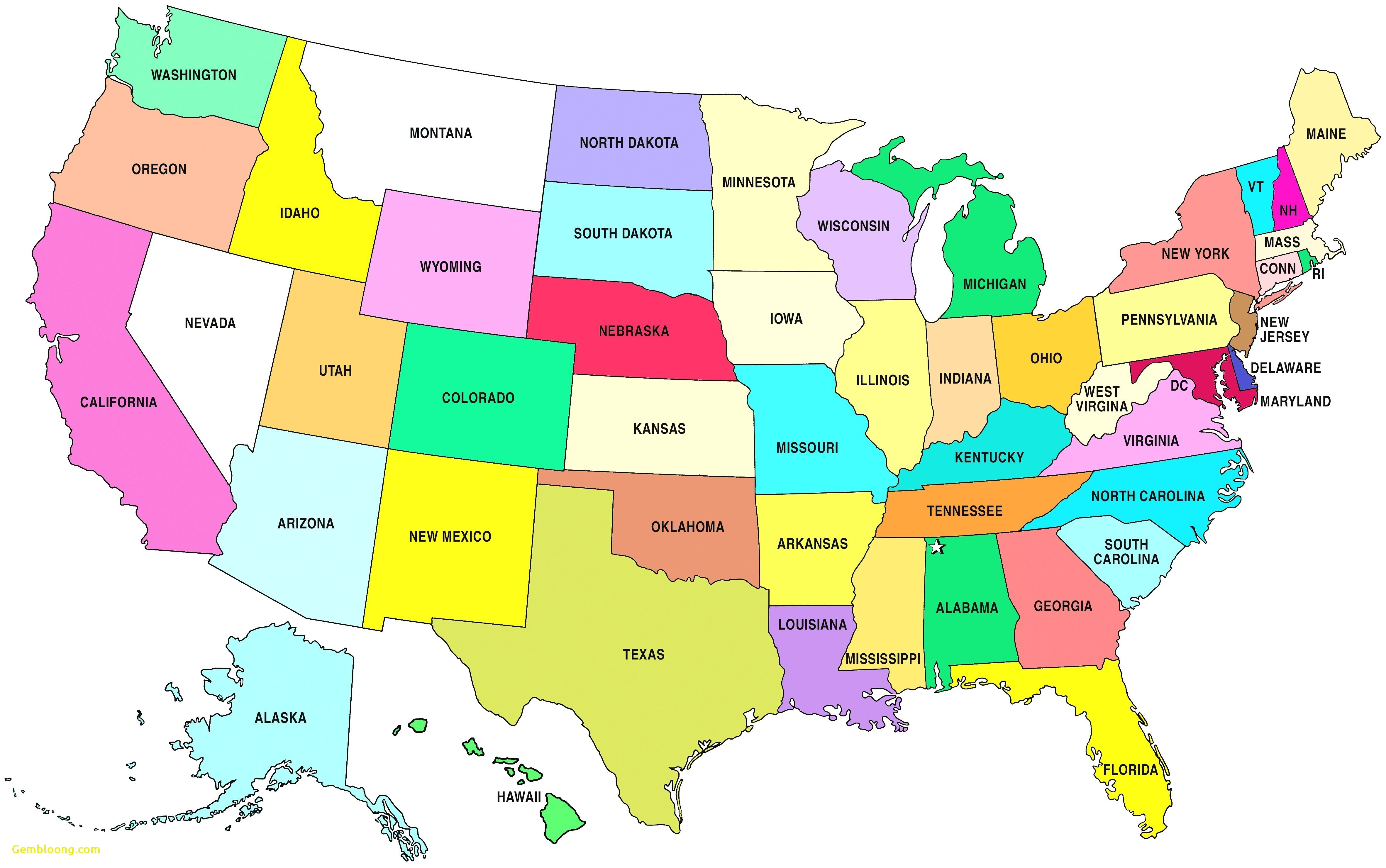 free printable labeled map of the united states free