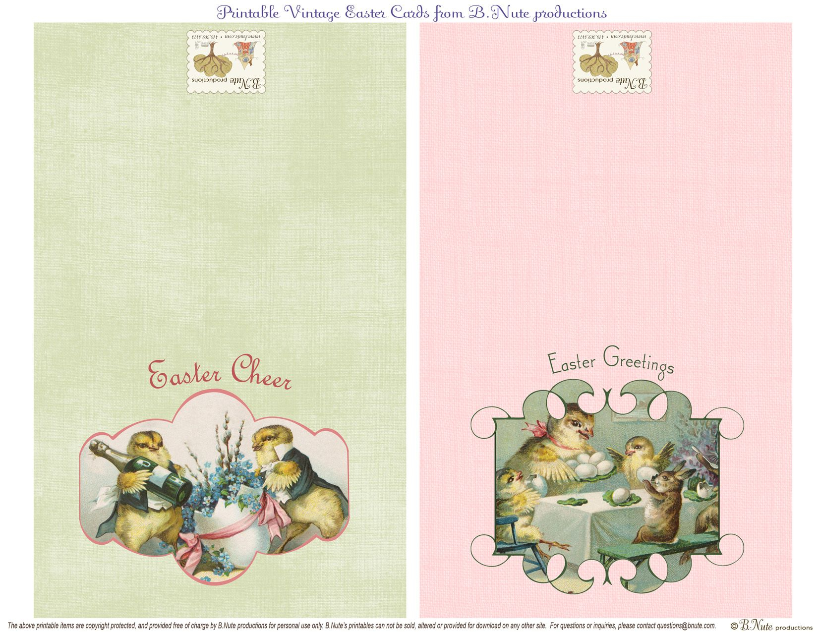 Free Printable Vintage Easter Folded Cards. I Finally Found These - Printable Easter Greeting Cards Free