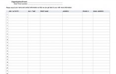 Free Printable Volunteer Sign Up Sheet (Pdf) From Vertex42 - Free Printable Sign In Sheet
