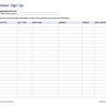 Free Printable Volunteer Sign Up Sheet (Pdf) From Vertex42   Free Printable Volunteer Forms