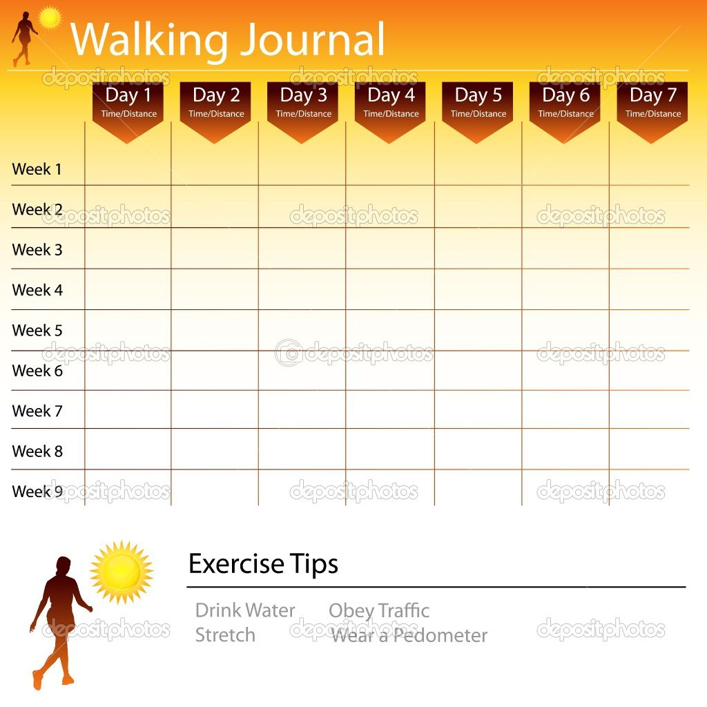 Free Printable Walking Log Chart | Walking Journal Chart | Stock - Free Printable Walking Log