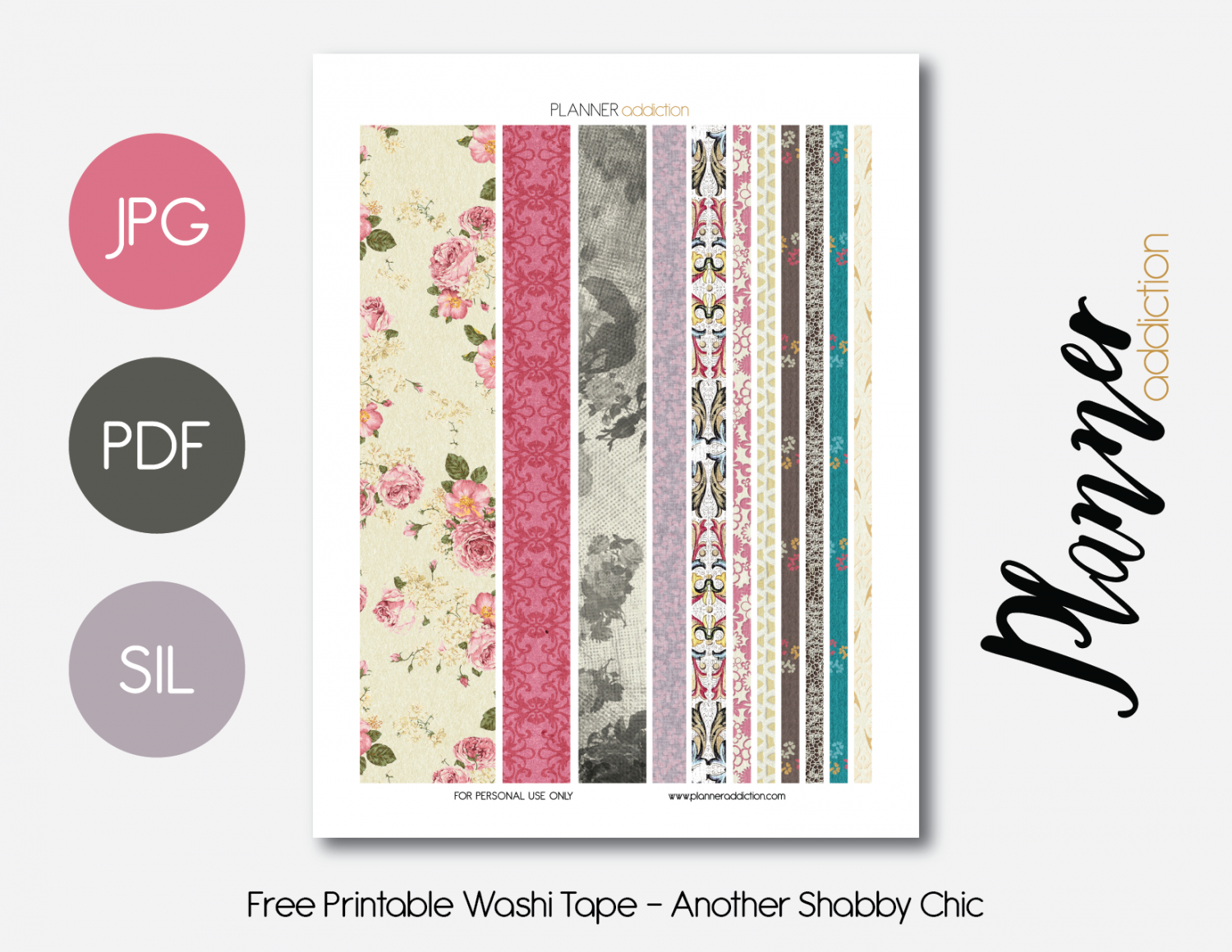 Free Printable Washi Tape - Another Shabby Chic | Organization - Free Printable Washi Tape