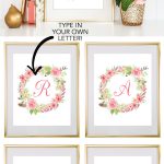 Free Printable Water Color Floral Wreath Monogram Maker From   Free Printable Flower Letters