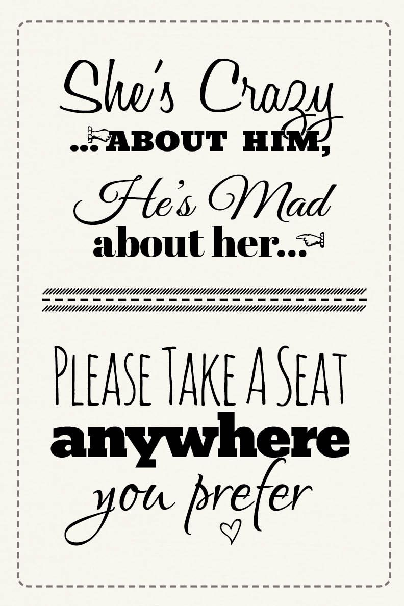 Free Printable Wedding Download: Pick A Seat Sign | Weddings - Free Printable Wedding Sparkler Sign