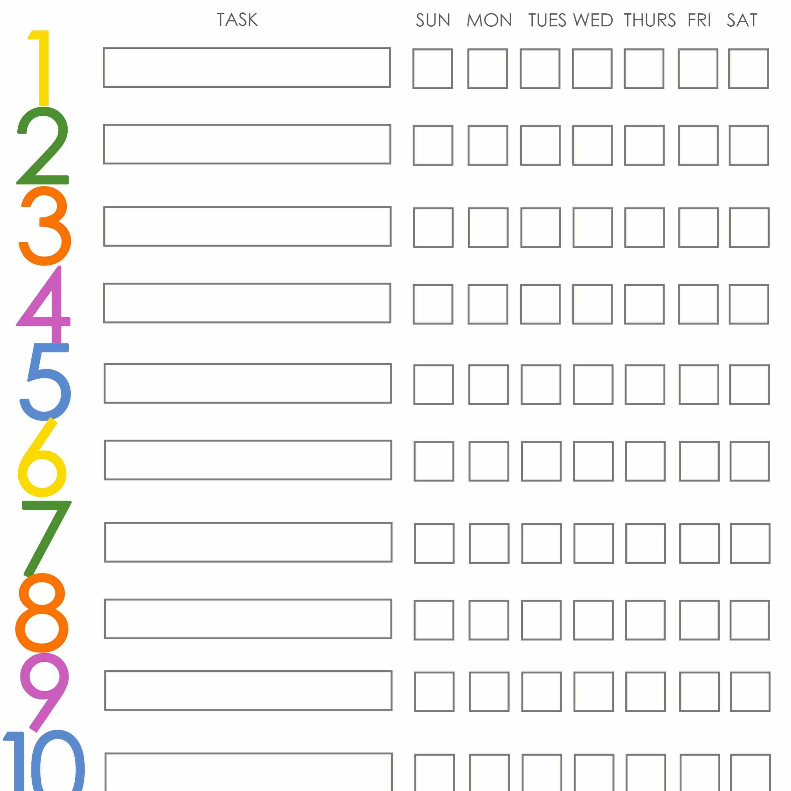 Free Printable Weekly Chore Charts - Free Printable Chore Charts For Kids With Pictures