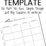 Free Printable Weekly Meal Plan Template   Clean Eating With Kids   Design A Menu For Free Printable