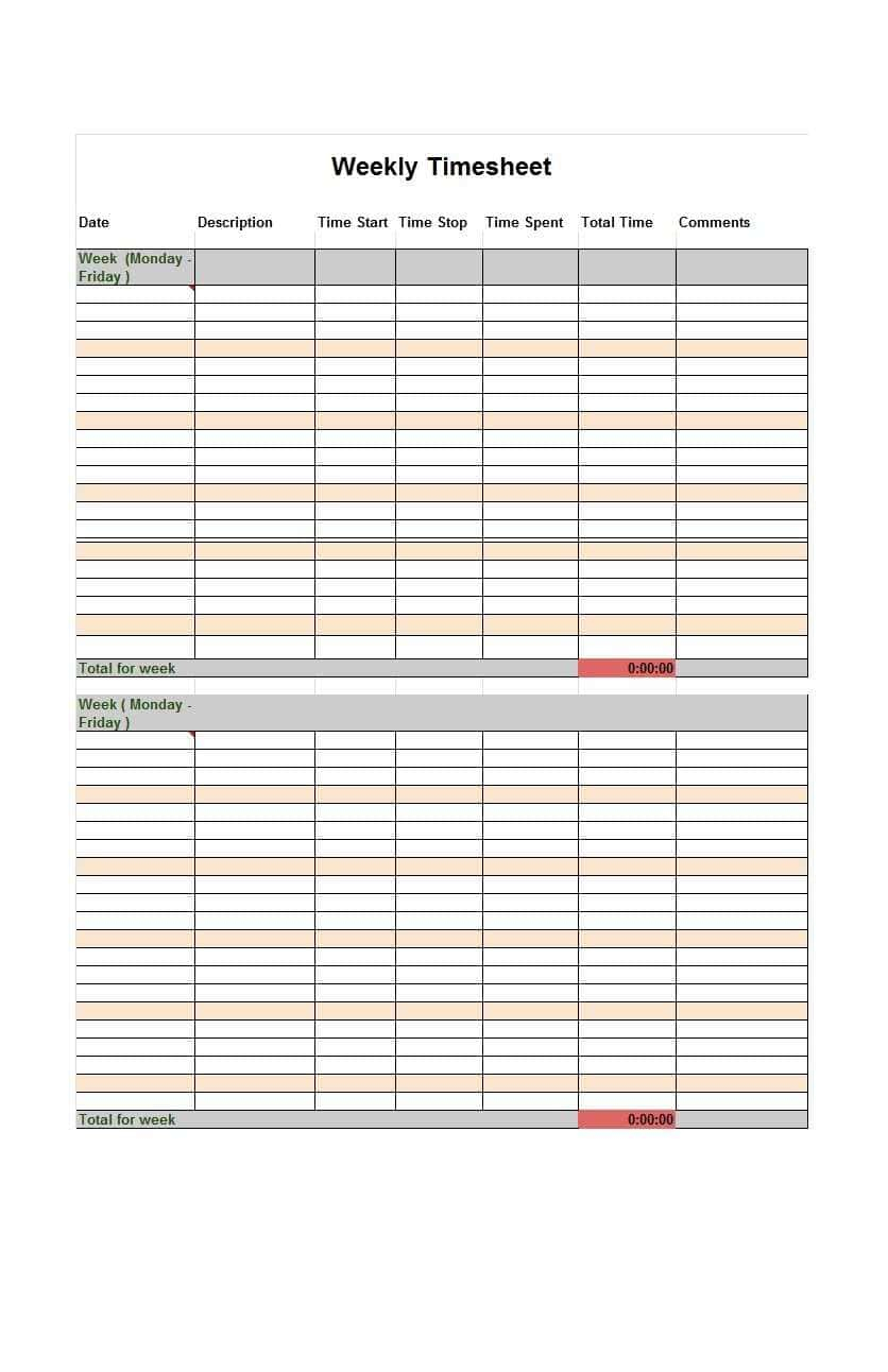 Free Printable Weekly Time Cards And Bi Weekly Time Sheets Printable - Free Printable Time Cards