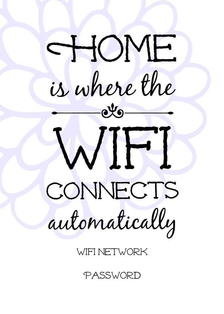 Free Printable Wifi Sign, Guest Room Ideas. | Wifi Projects - Free Printable Wifi Sign