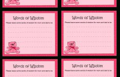 Free Printable Words Of Wisdom Game For Baby Shower - Free Printable Templates For Baby Shower Games
