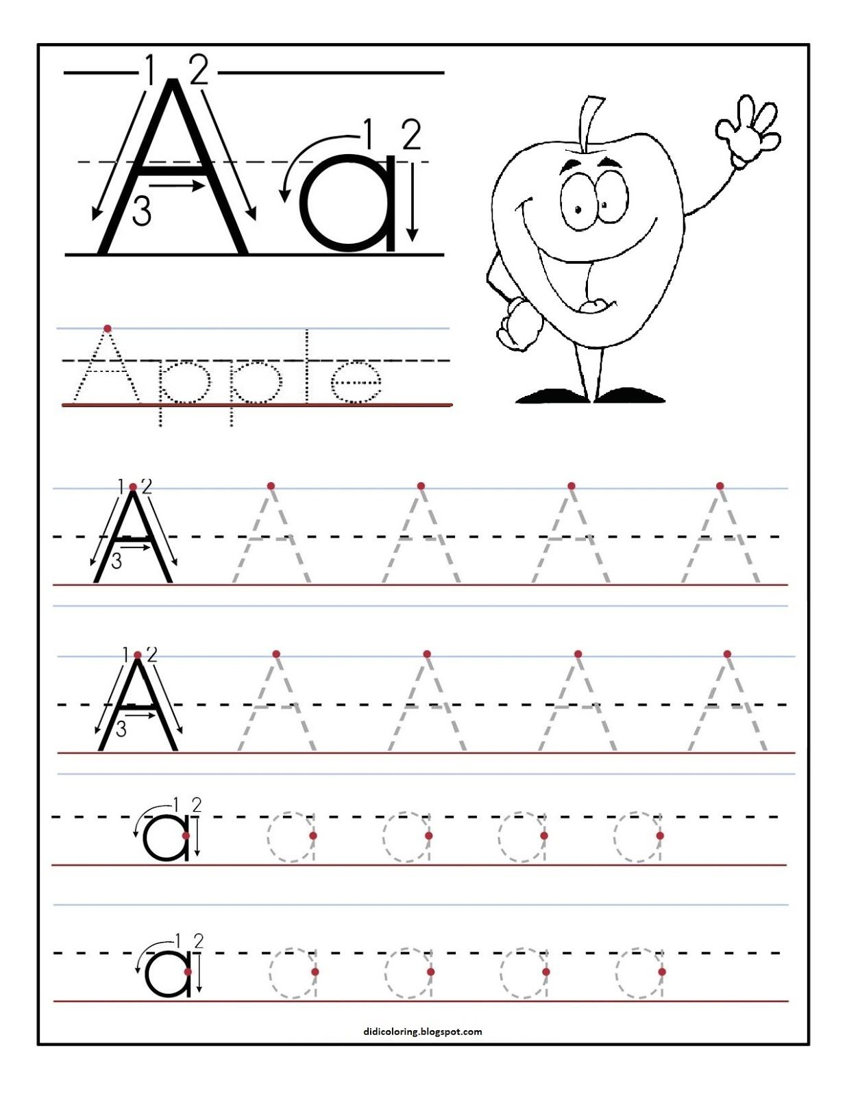Free Printable Worksheet Letter A For Your Child To Learn And Write - Free Printable Alphabet Pages