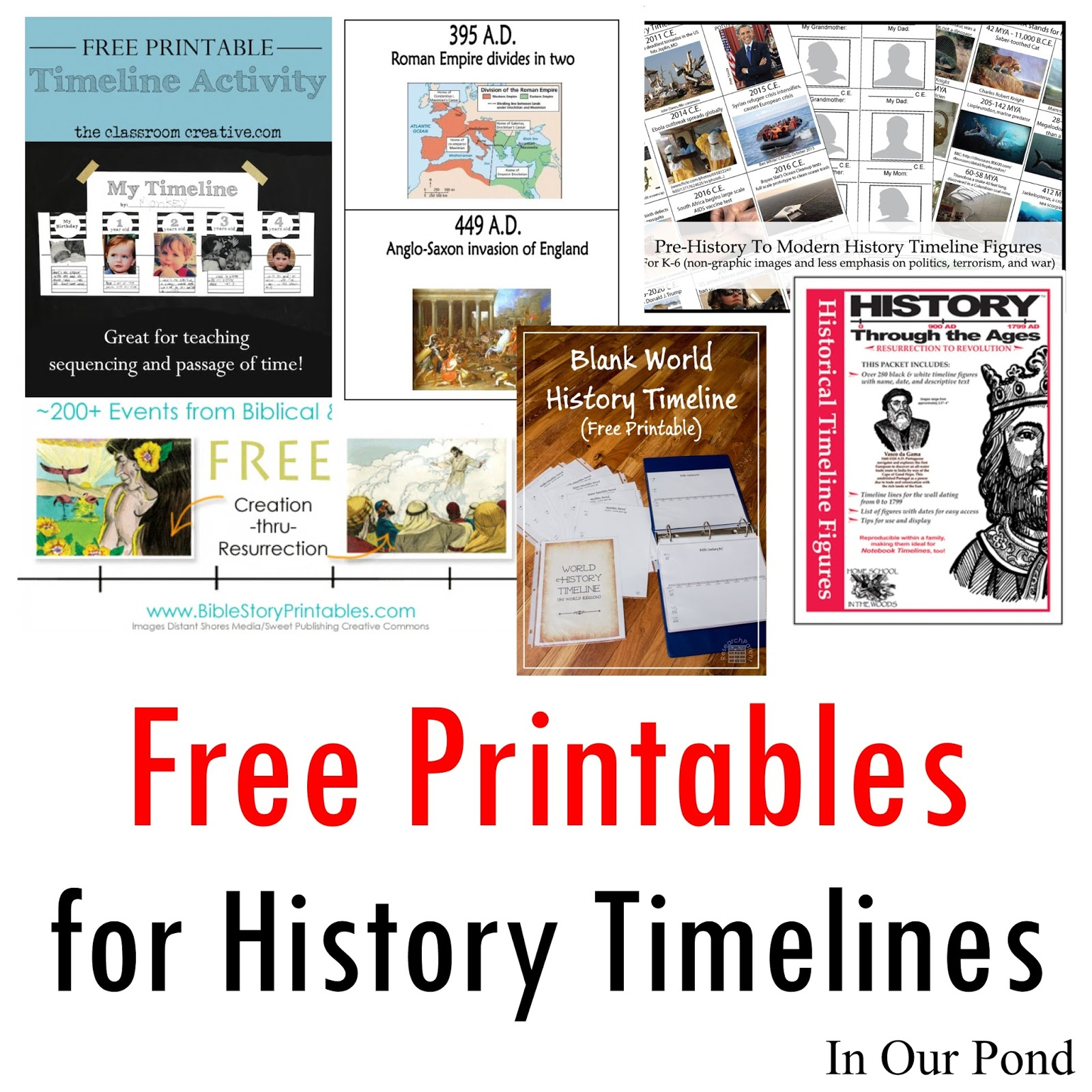 Free Printables For History Timelines - In Our Pond - Free Printable Timeline Figures