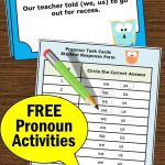 Free Pronoun Activities: Teachers May Download These Printable   Free Printable Kindergarten Task Cards