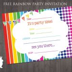 Free Rainbow Party Invitation | Ruby And The Rabbit | Rainbow Party   Free Printable Birthday Party Invitations With Photo