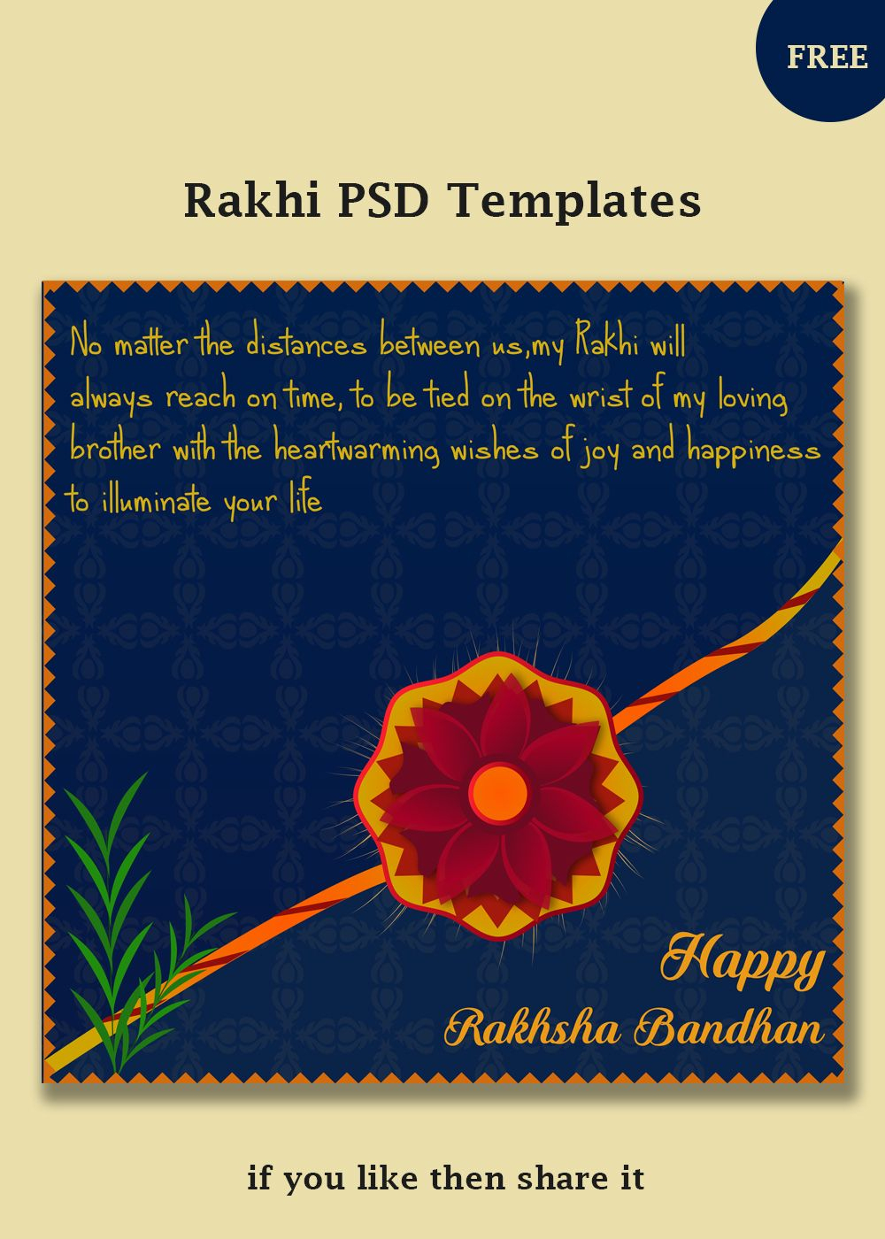 Free Rakhi Vector Templates | Social Post Design | Templates, Rakhi - Free Online Printable Rakhi Cards