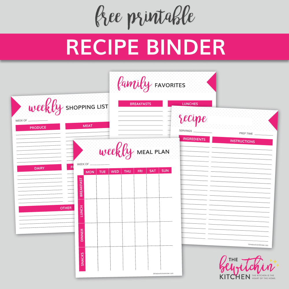 Free Recipe Binder Printable Download | The Bewitchin&amp;#039; Kitchen - Free Printable Recipe Binder