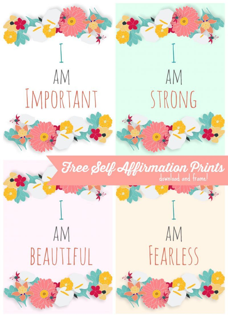 Free Self Affirmation Printables: Print Some Positivity - | Free - Free Printable Positive Affirmation Cards