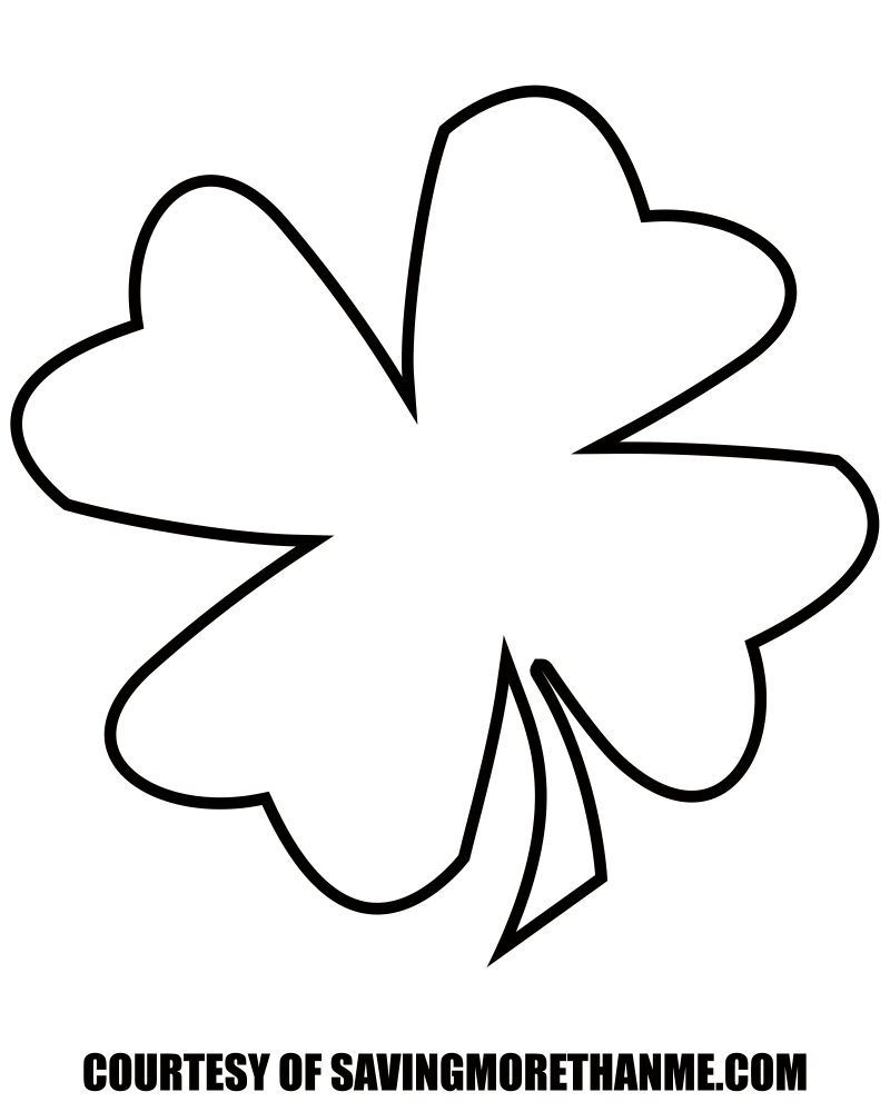 Free St Patricks Day Printables: Coloring Pages, Clover Templates, Etc - Four Leaf Clover Template Printable Free