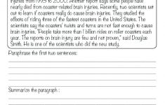 Free Summarizing Worksheets Worksheet Summarising Free Printable - Free Printable Summarizing Worksheets 4Th Grade